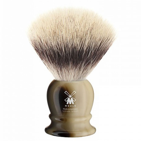 Muhle Horn Synthetic Fibre Silvertip Shaving Brush (Small)