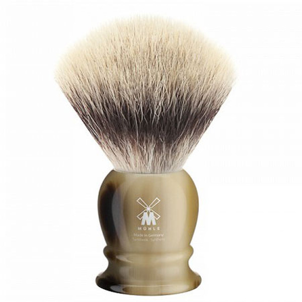 Muhle Horn Synthetic Fibre Silvertip Shaving Brush (Medium)