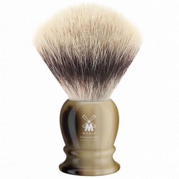 Muhle Horn Synthetic Fibre Silvertip Shaving Brush (Extra Large)