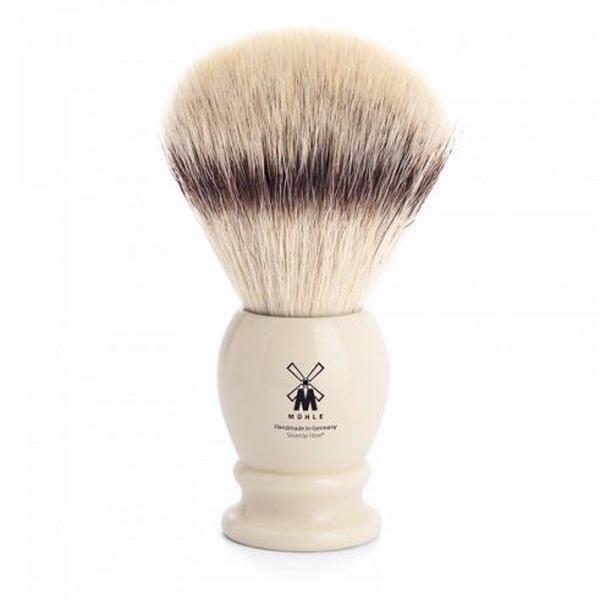 Muhle Ivory Synthetic Fibre Silvertip Shaving Brush (Extra Large)