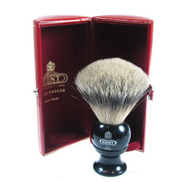 GB Kent Silvertip Badger Shaving Brush in Black