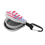 Retain-Itâ„¢ - USA Flag Print Neoprene with White Zipper and Carabiner