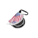 Retain-Itâ„¢ - USA Flag Print Neoprene with White Zipper and Carabiner