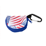 Retain-Itâ„¢ - USA Flag Print Neoprene with Blue Zipper and Carabiner