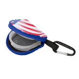 Retain-Itâ„¢ - USA Flag Print Neoprene with Blue Zipper and Carabiner
