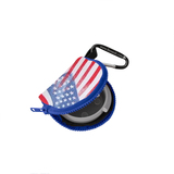 Retain-Itâ„¢ - USA Flag Print Neoprene with Blue Zipper and Carabiner