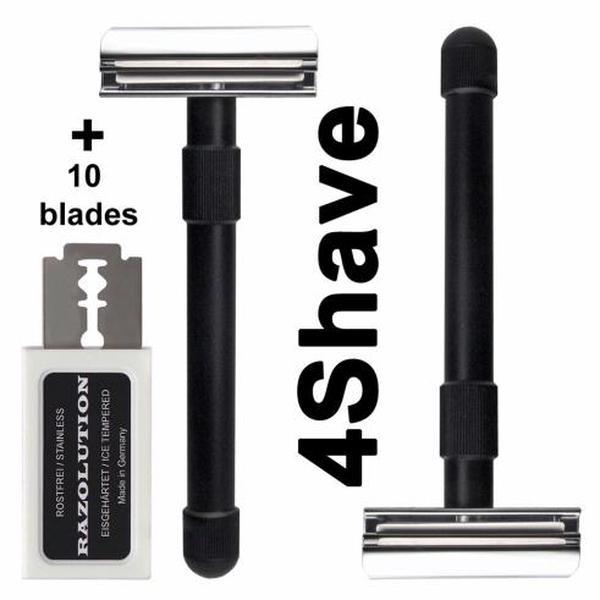 Razolution 4Shave Safety Razor With Black Aluminium Handle