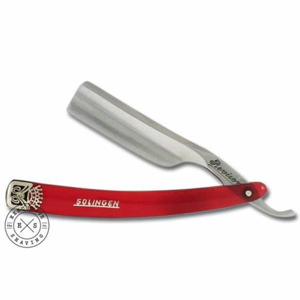 Revisor 6-0033 Cut Throat Razor with Silver Inlay on Red Handle