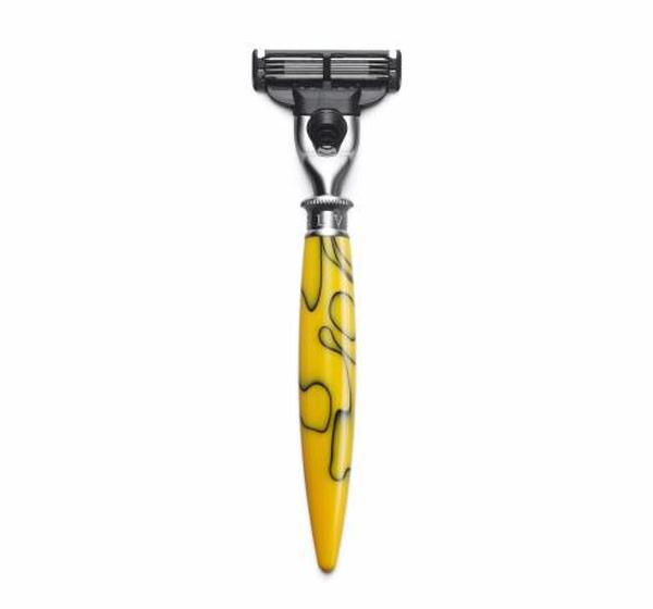 Dalvey Mach3 Artisan Razor with Yellow Handle