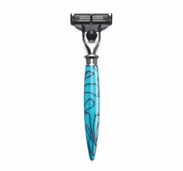 Dalvey Mach3 Artisan Razor with Turquoise Handle