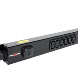 6 way vertical Slimline PDU - C13 IEC outlets with 3m lead c/w IEC C14 Plug