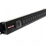 12 way vertical Slimline PDU - C13 IEC outlets with 3m lead c/w IEC C14 Plug