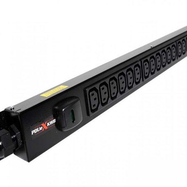 20 way vertical Slimline PDU - C13 IEC outlets with 3m lead c/w IEC C14 Plug