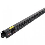 24 way vertical Slimline PDU - C13 IEC outlets with 3m lead c/w IEC C14 Plug
