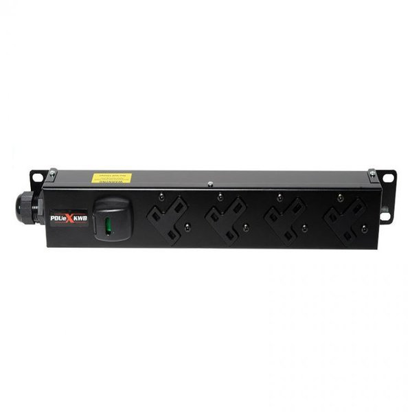 4 way vertical Slimline PDU L/H - 13A outlets with 3m lead c/w IEC C20 Plug