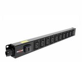 10 way vertical Slimline PDU - C13 IEC with 3m lead c/w IEC C20 Plug