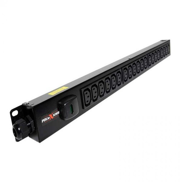 20 way vertical Slimline PDU - C13 IEC with 3m lead c/w IEC C20 Plug
