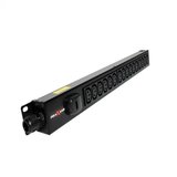 16 way vertical Slimline PDU - C13 IEC with 3m lead c/w 16A Commando Plug