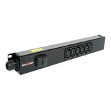 6 way vertical Slimline PDU - C13 IEC with 3m lead c/w 32A Commando Plug