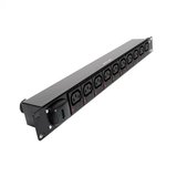10 way 1U horizontal IND PDU - Fused C13 outlets with 3m lead c/w C20 Plug