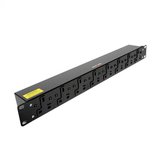 8 way 1U Horizontal Slimline PDU - 13A outlets with 3m lead c/w 16A Commando Plug