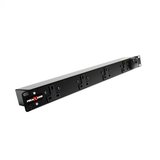 4 way 1U Horizontal Slimline PDU - 13A outlets with 3m lead c/w 32A Commando Plug