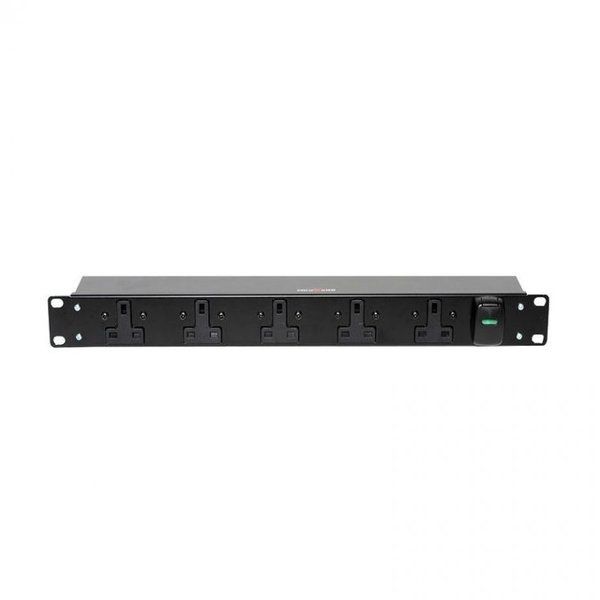5 way 1U Horizontal Slimline PDU - 13A outlets with 3m lead c/w 32A Commando Plug