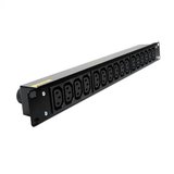 16 way 1U Horizontal Slimline PDU - IEC C13 outlets with 3m lead c/w 32A Commando Plug