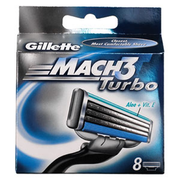 Gillette Mach3 Turbo Blade Cartridges (x8)