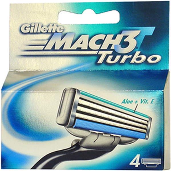 Gillette Mach3 Turbo Blade Cartridges (x4)