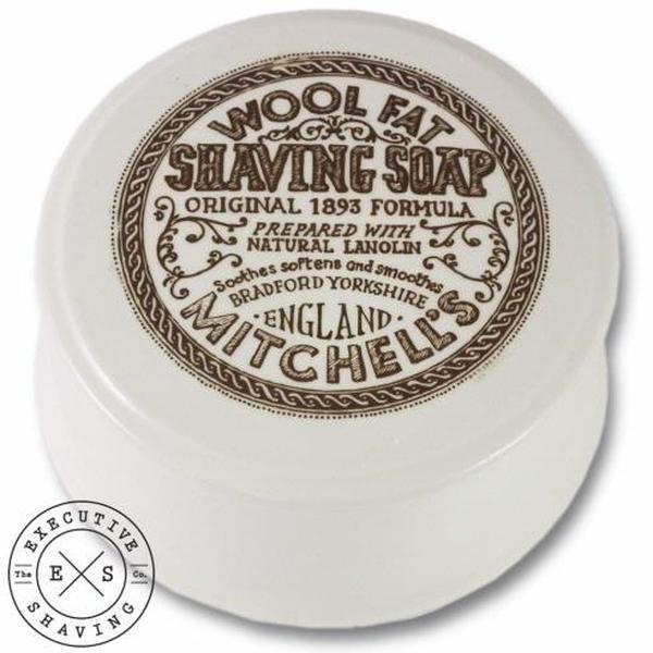 Mitchells Wool Fat Ceramic Dish and Shaving Soap
