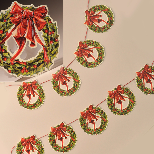 Christmas Wreath Garland with Glitter