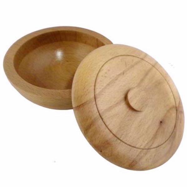 Executive Shaving Handcrafted Beech Wood Shaving Bowl with Lid