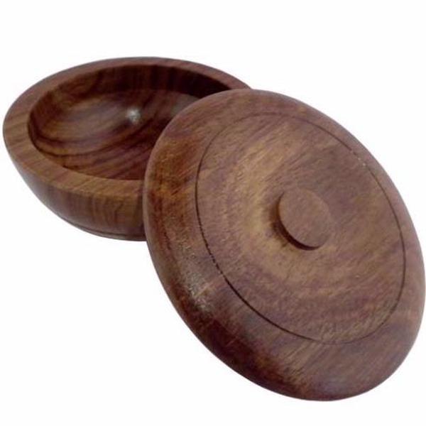 Executive Shaving Handcrafted Dark Oak Shaving Bowl With Lid