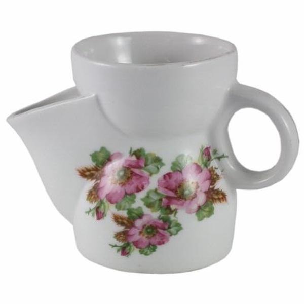 Vintage Pink and Green Floral Shaving Scuttle