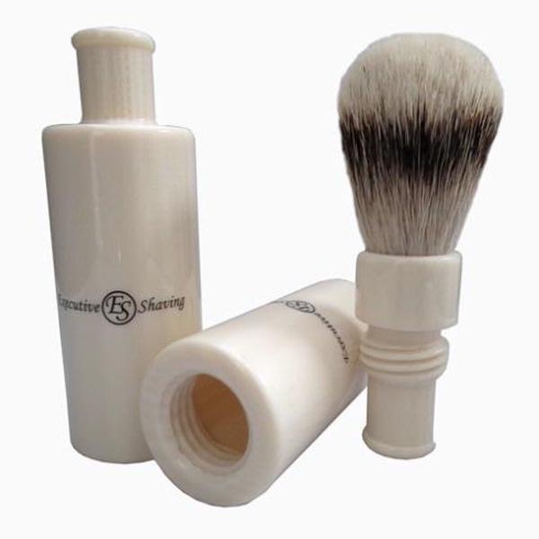 Executive Shaving Silvertip Turnback Travel Shaving Brush - Ivory