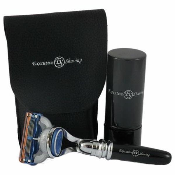Executive Shaving Company Black Fusion and Shaving Brush Travel Kit