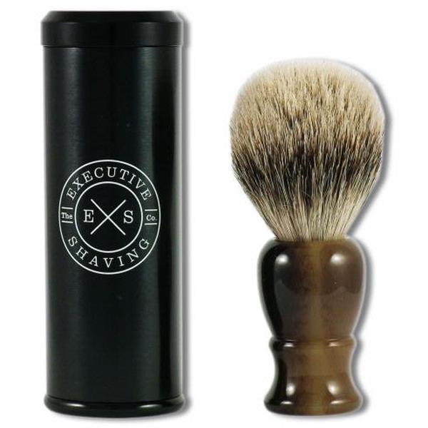 Executive Shaving Mini Travel Shaving Brush in Horn
