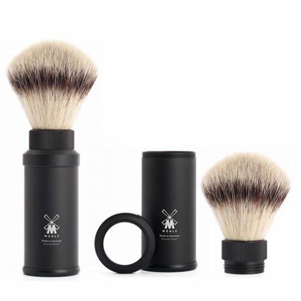 Muhle Synthetic Hair Travel Shaving Brush in Black Handle