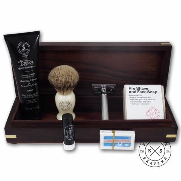 Executive Shaving Deluxe 7 Piece Safety Razor Gift Box Set Ivory