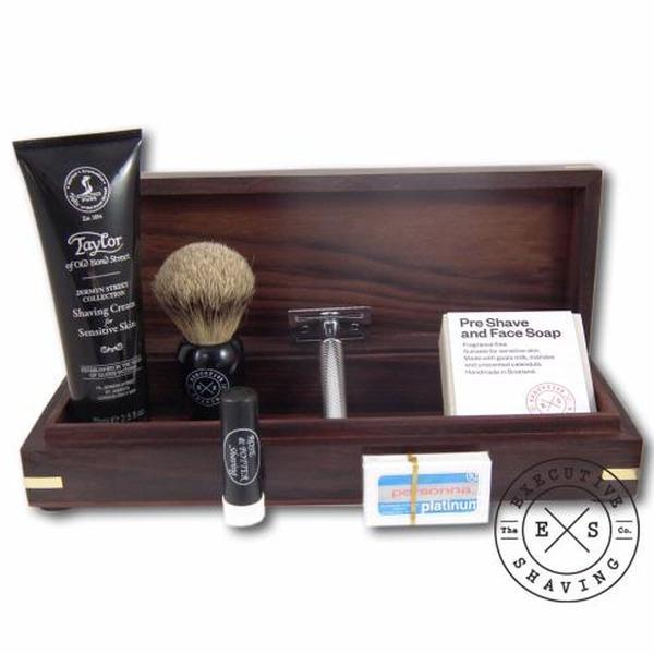 Executive Shaving Deluxe 7 Piece Safety Razor Gift Box Set Ebony