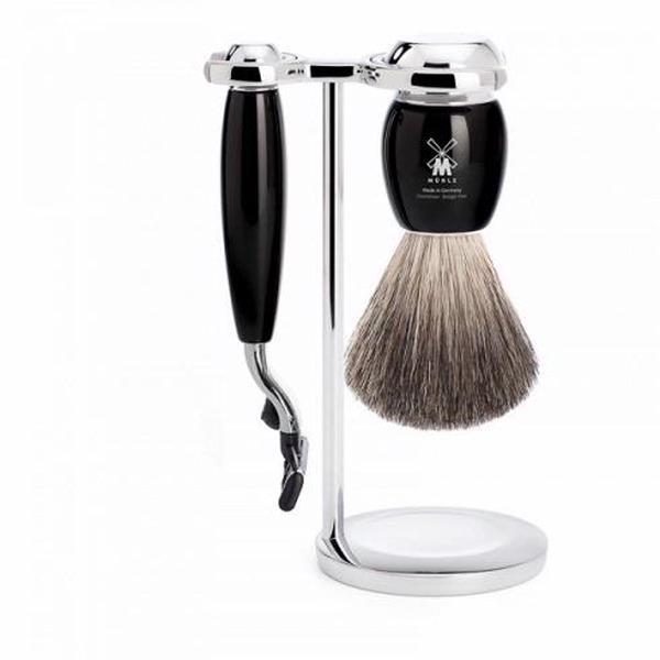 Muhle VIVO Black 3 Piece Mach3 Razor Shaving Set