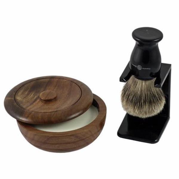 Executive Shaving Company Ebony Brush And Soap Bowl Shaving Set