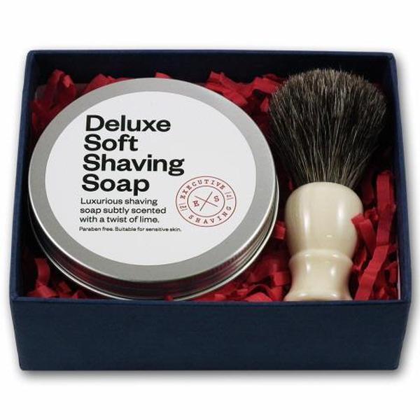 Deluxe Shaving Soap and Mixed Badger Shaving Brush Gift Set