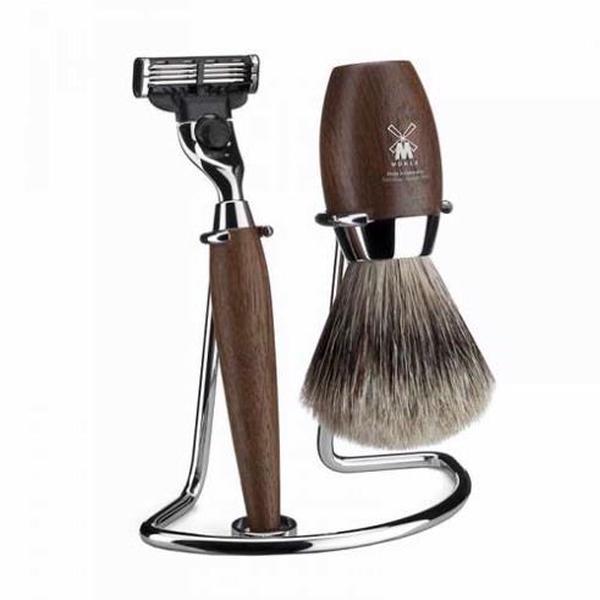 Muhle Bog Oak Mach3 Shaving Set