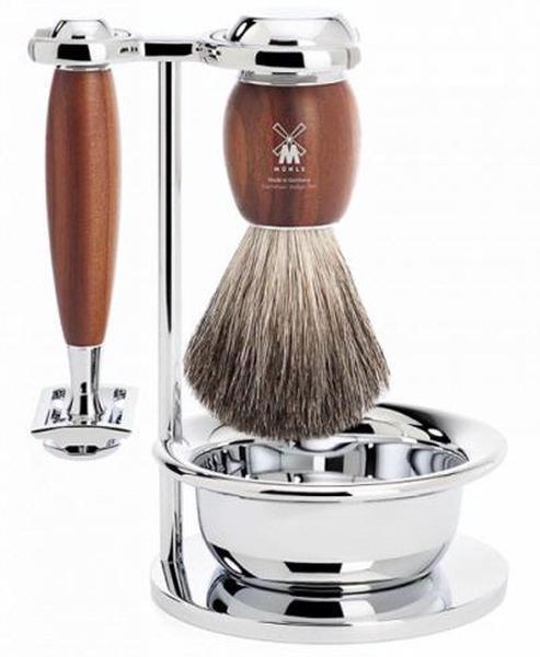 Muhle VIVO Plum Wood 4 Piece Safety Razor Set