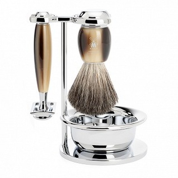 Muhle VIVO Faux Horn 4 Piece Safety Razor Set