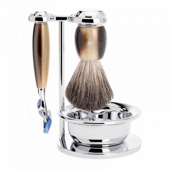 Muhle VIVO Faux Horn 4 Piece Fusion Shaving Set