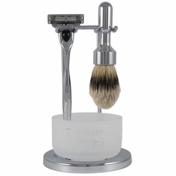 Merkur Mach3 4 Piece Shaving Set in Shiny Chrome