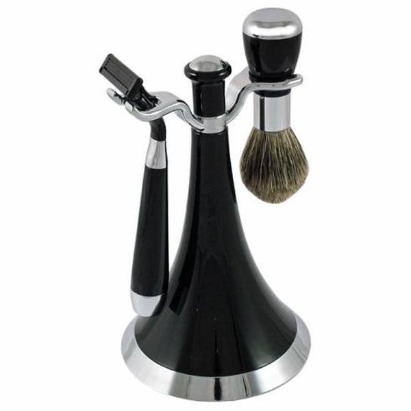 Famego Black Three Piece Shaving Set